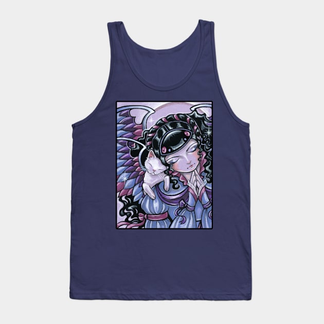 Angel and Kitten #1 - Purple Tank Top by Nat Ewert Art